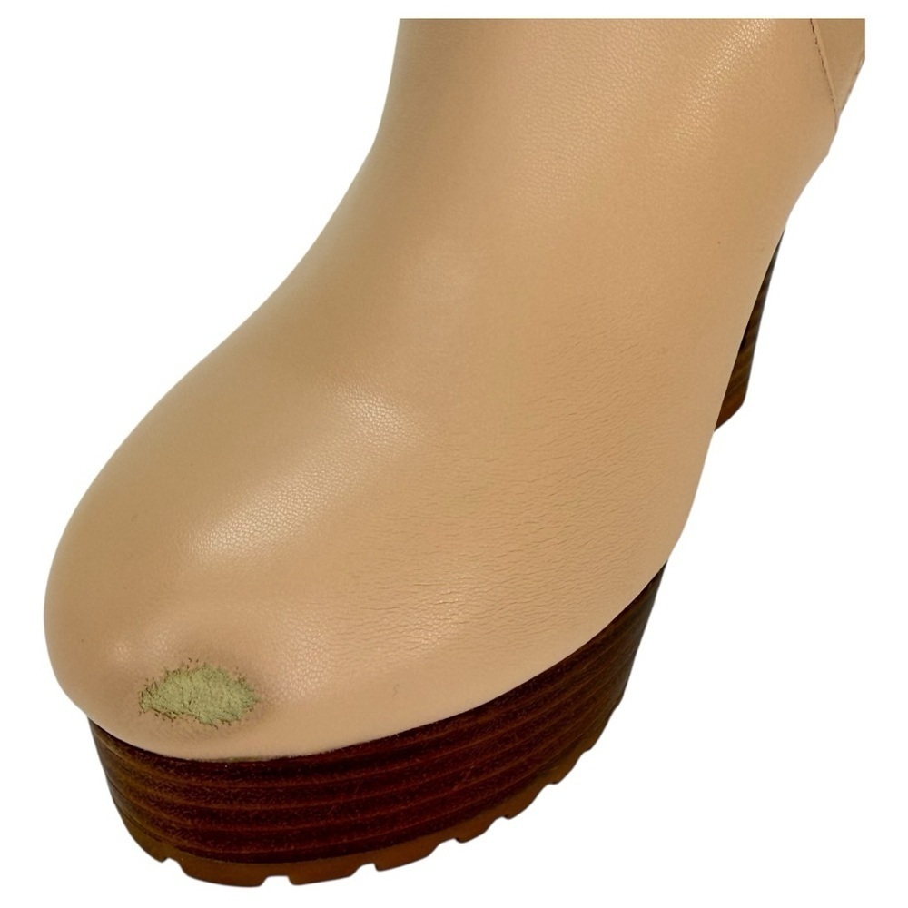 Aminah Ava Tan Faux Leather Heeled Womens Sock Booties Size 8M - Picture 13 of 16